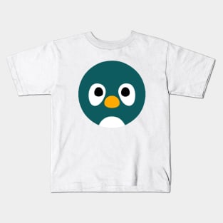 Cartoon Penguin Face Emoticon Kids T-Shirt